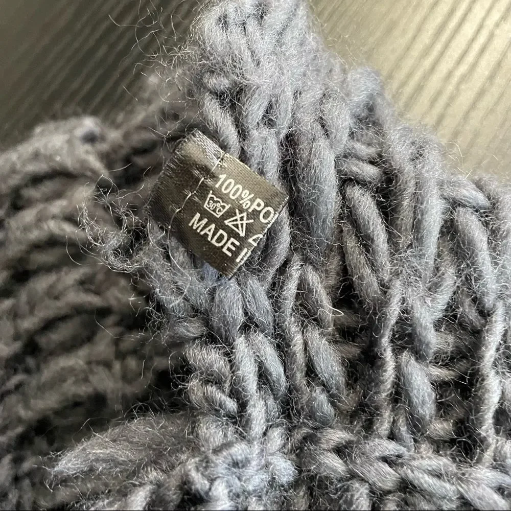 Charcoal Warm and Soft Crocheted Infinity Scarf